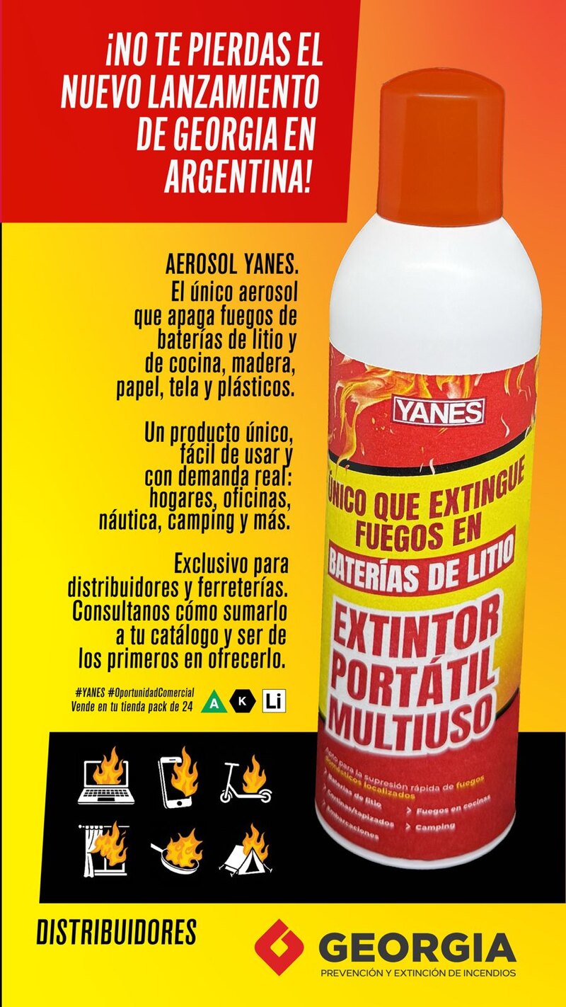 Aerosol Extintor Multiuso Yanes portátil