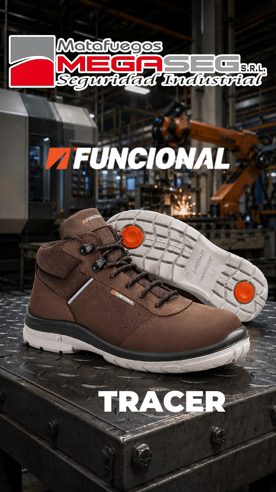 Botín Funcional Tracer utilizado en tareas industriales