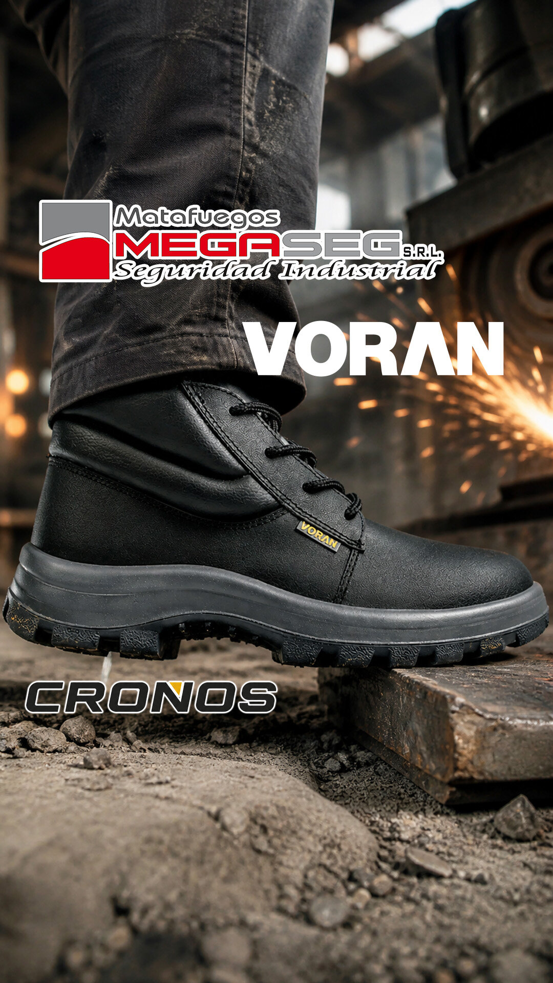 Trabajador utilizando el Calzado Voran Cronos N