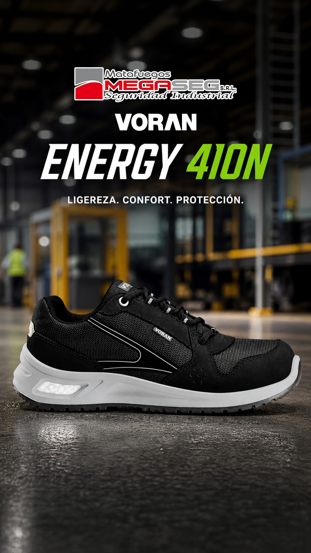 Calzado Voran Energy 410N en un ambiente industrial