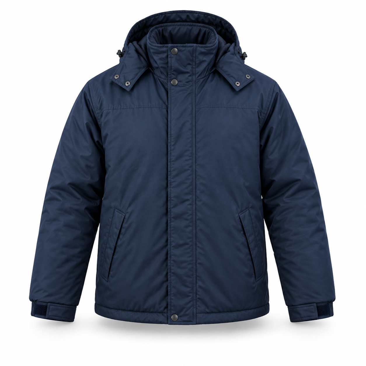 Campera de trabajo azul marino con capucha