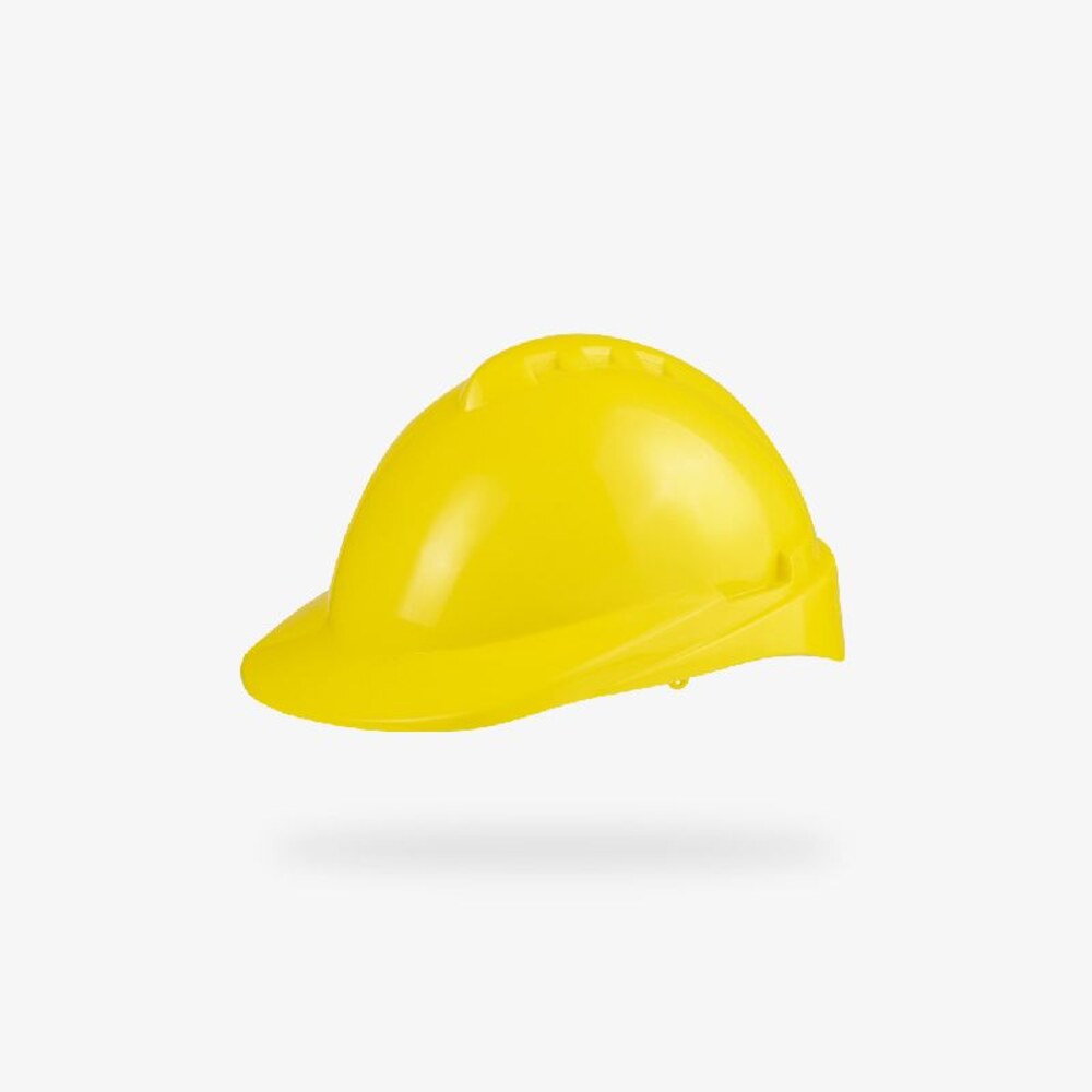 Vista lateral del casco Milenium Class amarillo