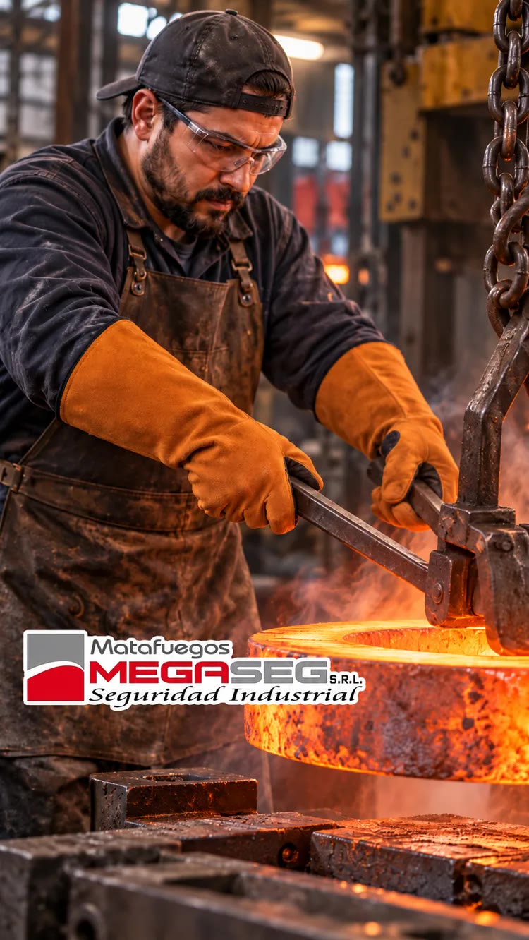 Guante Flexicuer utilizado en tarea pesada