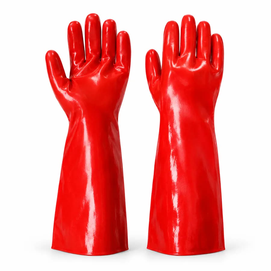 Guante Hi-Flex PVC Rojo Largo Liviano 40 cm