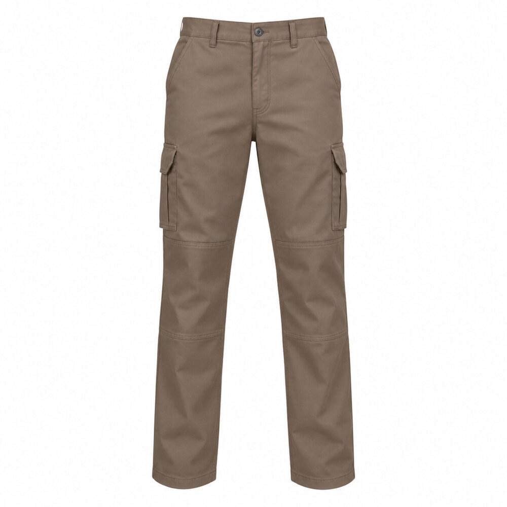 Pantalón OMBU Cargo beige con bolsillos laterales