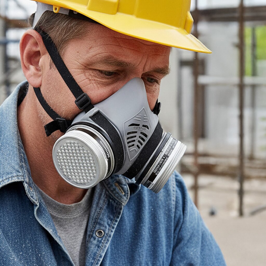 Trabajador utilizando una semimáscara respiratoria Frávida Comfos Premium
