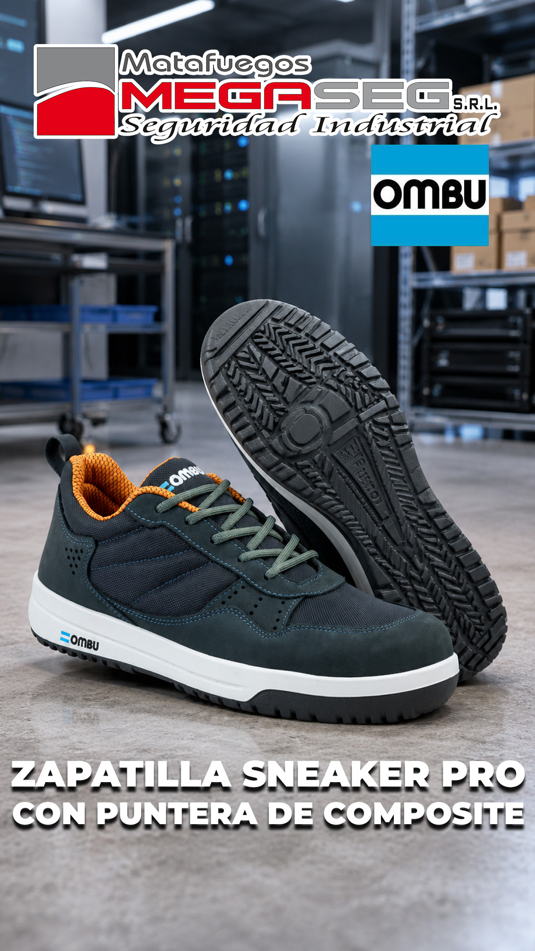 Zapatilla OMBU Sneaker Pro mostrando la suela de trabajo